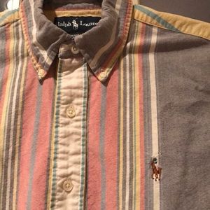 Men's Ralph Lauren shirt, blue, yellow, red. S